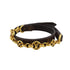 Monogram Bangle Bracelet Leather Brown Gold
