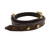 Monogram Bangle Bracelet Leather Brown Gold
