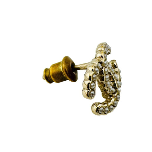 CC Logo Single Earring Gold-Tone Metal Gold-Tone Metal