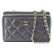 Classic Vanity Case with Chain Quilted Caviar Small