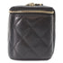 Classic Vanity Case with Chain Quilted Caviar Small