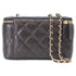 Classic Vanity Case with Chain Quilted Caviar Small