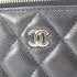 Classic Vanity Case with Chain Quilted Caviar Small