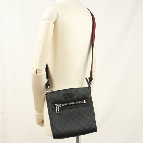 Web Strap Front Zip Messenger Bag GG Coated Canvas Small