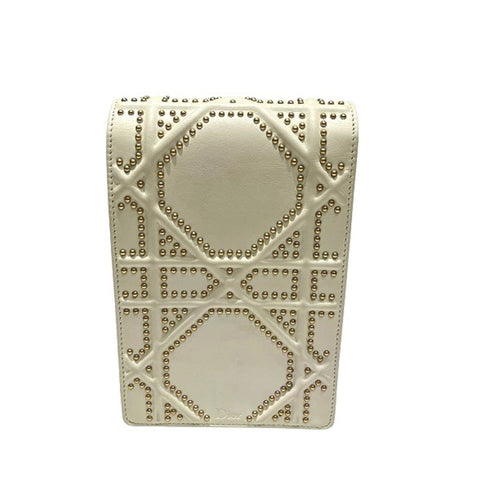 Diorama Vertical Clutch on Chain Studded Leather