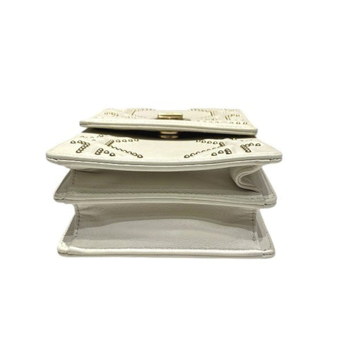 Diorama Vertical Clutch on Chain Studded Leather