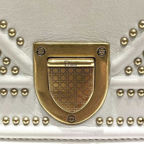 Diorama Vertical Clutch on Chain Studded Leather