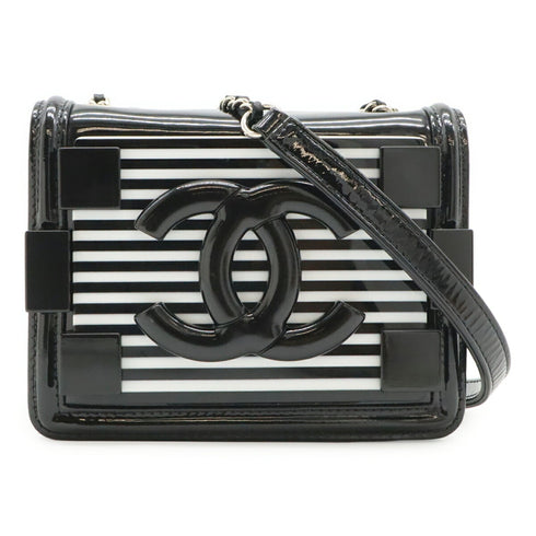 Boy Brick Flap Bag Striped Patent and Plexiglass Mini