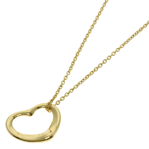 Open Heart Pendant Necklace 18K Yellow Gold 12.4mm