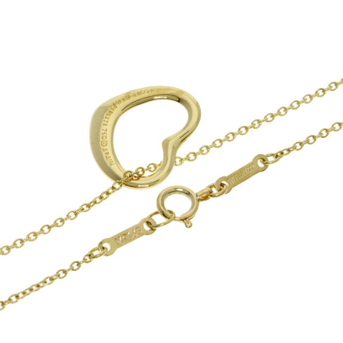 Open Heart Pendant Necklace 18K Yellow Gold 12.4mm