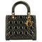 Lady Dior Bag Cannage Quilt Patent Medium
