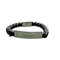 Curved Chain Bracelet Leather Silver