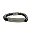Curved Chain Bracelet Leather Silver