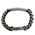 Curved Chain Bracelet Leather Silver