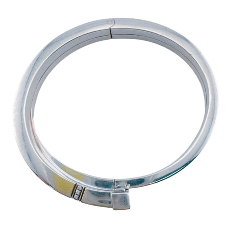 Square Wrap Bracelet Sterling Silver with 9 Diamonds