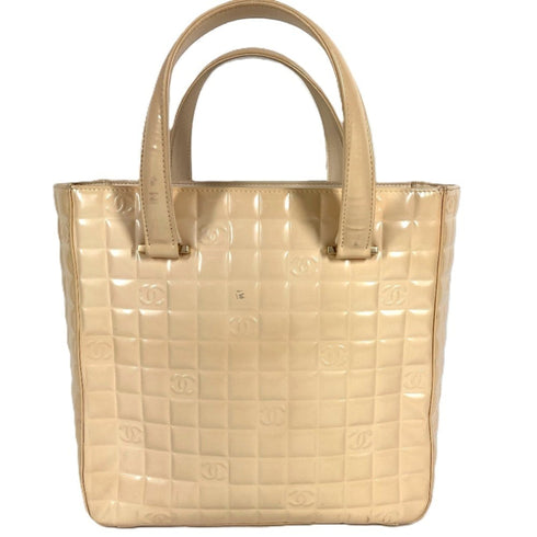 Chocolate Bar CC Tote Quilted Patent Small