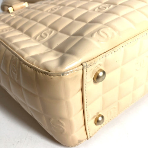 Chocolate Bar CC Tote Quilted Patent Small