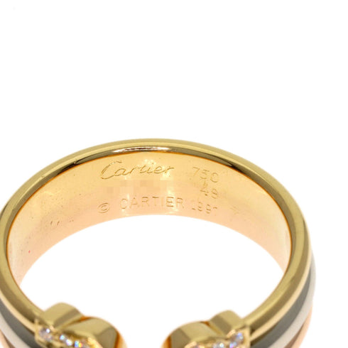 Vendome Louis Cartier Band Ring 18K Tricolor Gold