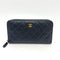Zip Around Wallet Quilted Caviar Long