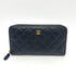 Zip Around Wallet Quilted Caviar Long