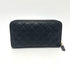 Zip Around Wallet Quilted Caviar Long