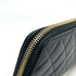 Zip Around Wallet Quilted Caviar Long