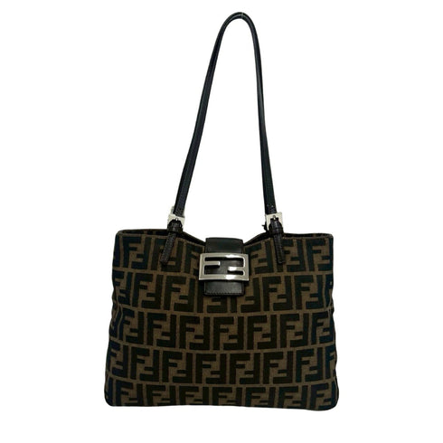 Vintage Shoulder Bag Zucca Canvas Medium