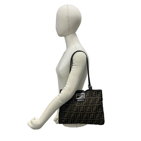 Vintage Shoulder Bag Zucca Canvas Medium