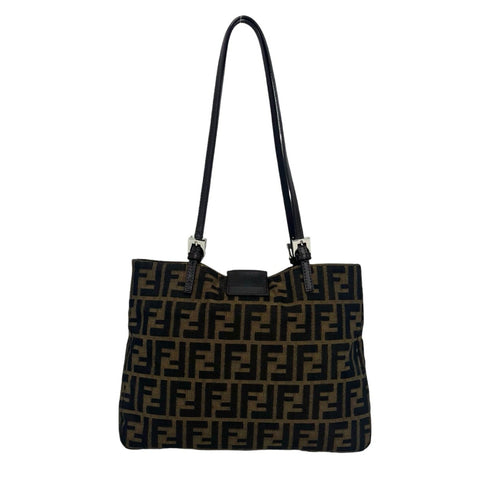 Vintage Shoulder Bag Zucca Canvas Medium