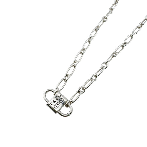 Double Lock Choker Necklace Sterling Silver