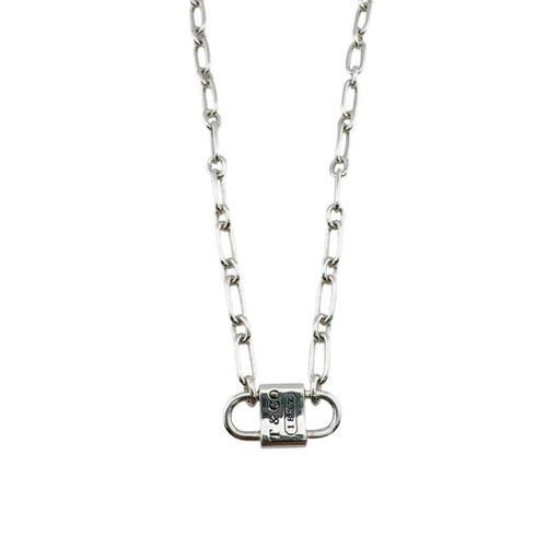 Double Lock Choker Necklace Sterling Silver