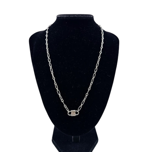 Double Lock Choker Necklace Sterling Silver