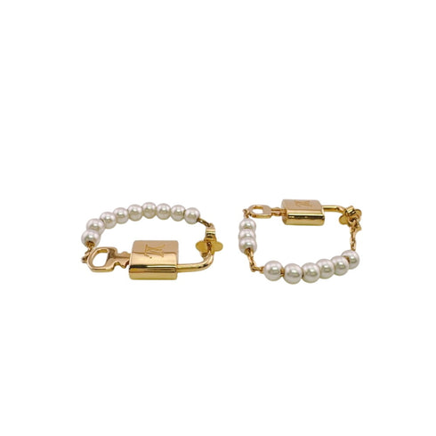 Earrings Pearl Gold-Tone Metal