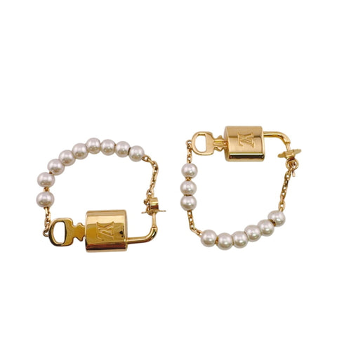 Earrings Pearl Gold-Tone Metal