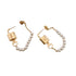 Earrings Pearl Gold-Tone Metal