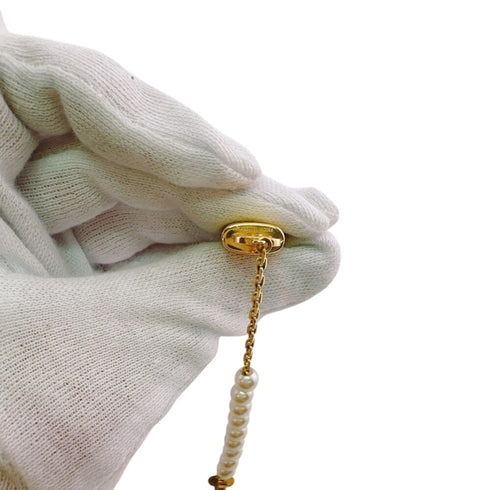 Earrings Pearl Gold-Tone Metal