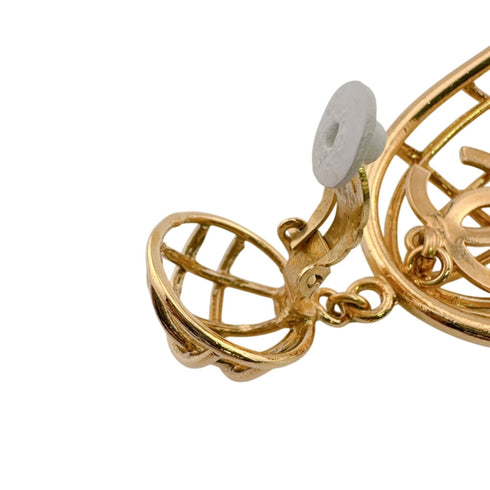 CC Logo Clip-On Single Earring Metal Gold-Tone Metal