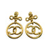 CC Logo Clip-On Earrings Metal Gold-Tone Metal