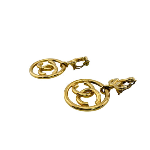 CC Logo Clip-On Earrings Metal Gold-Tone Metal
