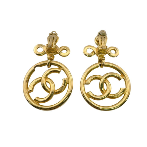 CC Logo Clip-On Earrings Metal Gold-Tone Metal