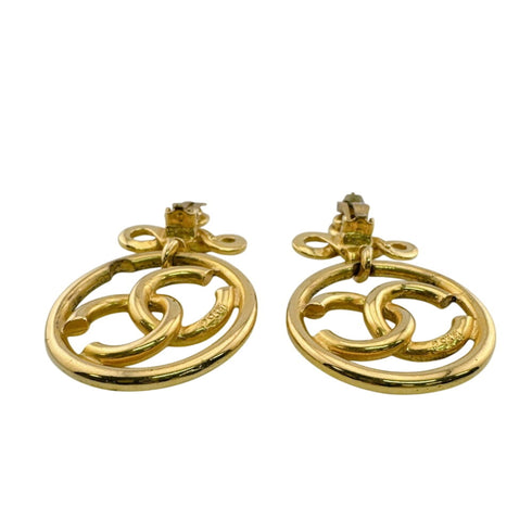 CC Logo Clip-On Earrings Metal Gold-Tone Metal