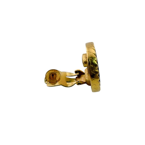 CC Logo Clip-On Single Earring Metal Gold-Tone Metal