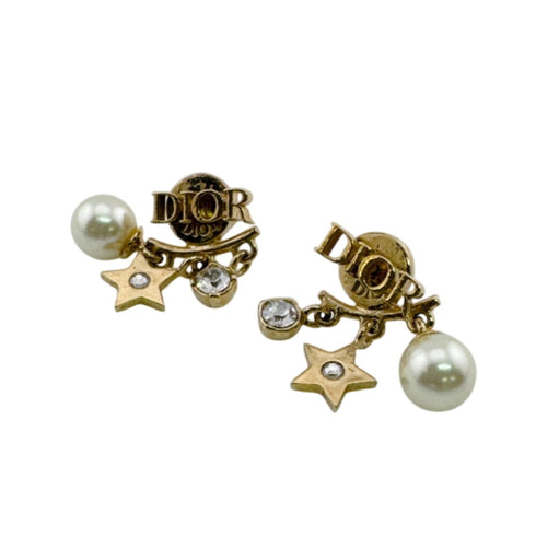 Logo Earrings Artificial Pearl and Metal