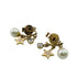 Logo Earrings Artificial Pearl and Metal