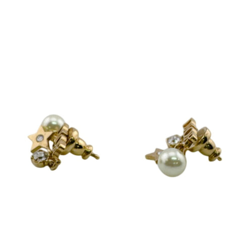 Logo Earrings Artificial Pearl and Metal