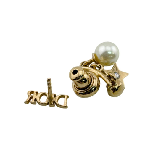 Logo Earrings Artificial Pearl and Metal