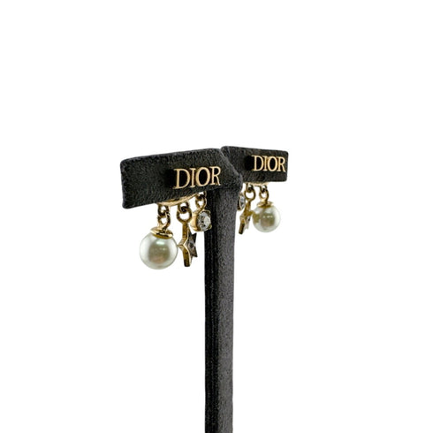 Logo Earrings Artificial Pearl and Metal