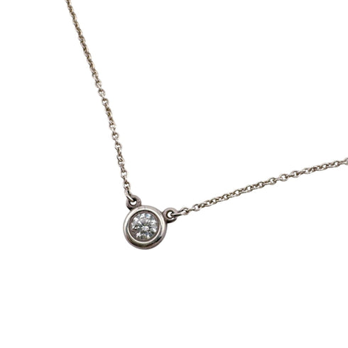 Elsa Peretti Diamonds By The Yard Pendant Necklace Sterling Silver and Diamond