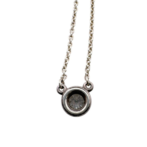 Elsa Peretti Diamonds By The Yard Pendant Necklace Sterling Silver and Diamond