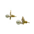 Logo Earrings Metal and Rhinestone